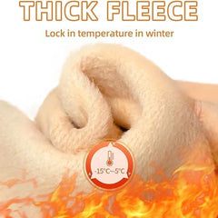 Women Beige Solid Winter Warm Fleece Lined Soft Touch Thick Velvet Tights Footed Thermal Stockings - Brachy