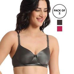 Women Plus Size Padded Comfortable High Support Big-Cup Bra