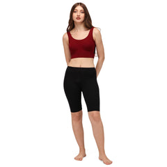 SOIE Woman - Solid Polyamide Spandex Knee Length Cycling Shorts - Cycling Shorts -for Women