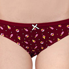 SOIE Woman - Mid Rise Medium Coverage Solid and Printed Cotton Stretch Brief Panty (Pack of 6) - Panty -for Women