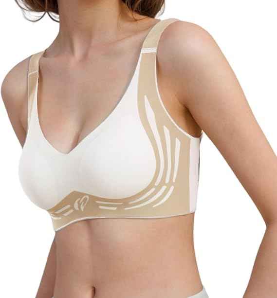 Plus Size Skin Padded Light Support Wireless Bra, Seamless Soft Bralette, for Sleep, Yoga and Everyday