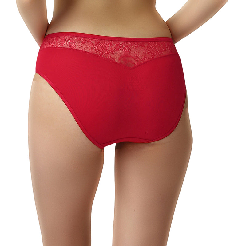 Mid Rise Medium Coverage Lacy Brief Panty