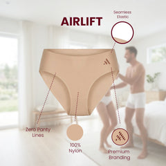 Maroon Airlift Zero seamless low-rise bonded panty for no panty lines under fitted loungewear.
