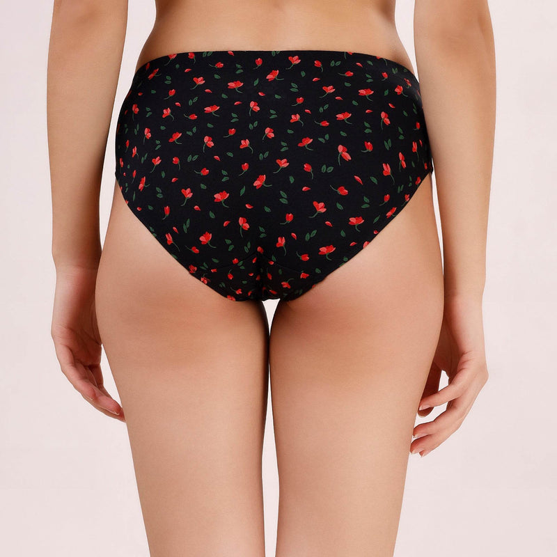 SOIE Woman - High Rise Full Coverage Printed Stretch Cotton Hipster Panty (Pack of 3) - Panty -for Women