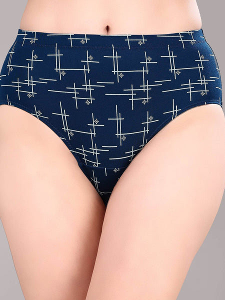 SOIE Woman - High Waist Full Coverage Printed Stretch Cotton Briefs (Pack of 3) - Panty -for Women