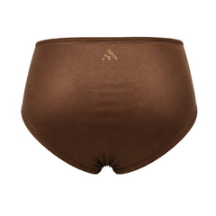 MAROON Find My Skin Tone Nylon Spandex High Rise Briefs Soft Stretchy Full Coverage High Waist Hold Zero Roll Grip Vanishing Waistband Hipster Pack of 2 Panties. Caramel,Chocolate