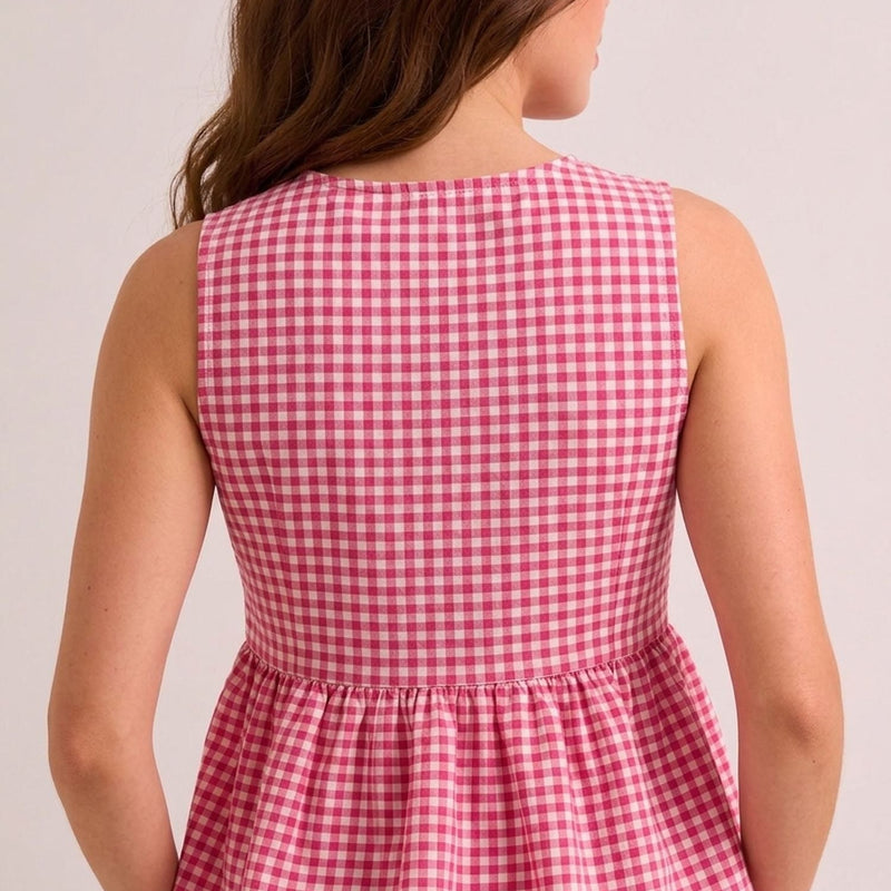 Summer Checks Peplum Top and Pyjama Set