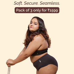 Aero Black Seamless Panties | Best for Sensitive Skin | Bundle of 3 | 100% Breathable | Tilt Intimates