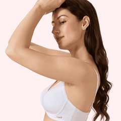 Valentine Cotton Bra – Lightly Padded, Wire-Free, Seamless Full Coverage T-Shirt Bra with Lace Trim