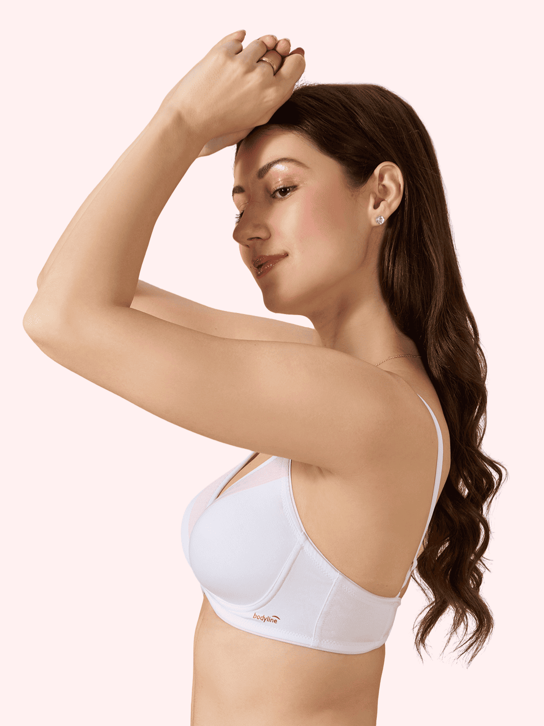 Valentine Cotton Bra – Lightly Padded, Wire-Free, Seamless Full Coverage T-Shirt Bra with Lace Trim