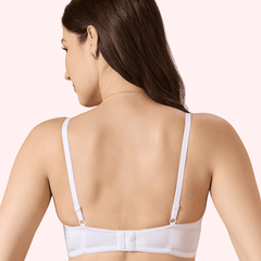 Valentine Cotton Bra – Lightly Padded, Wire-Free, Seamless Full Coverage T-Shirt Bra with Lace Trim