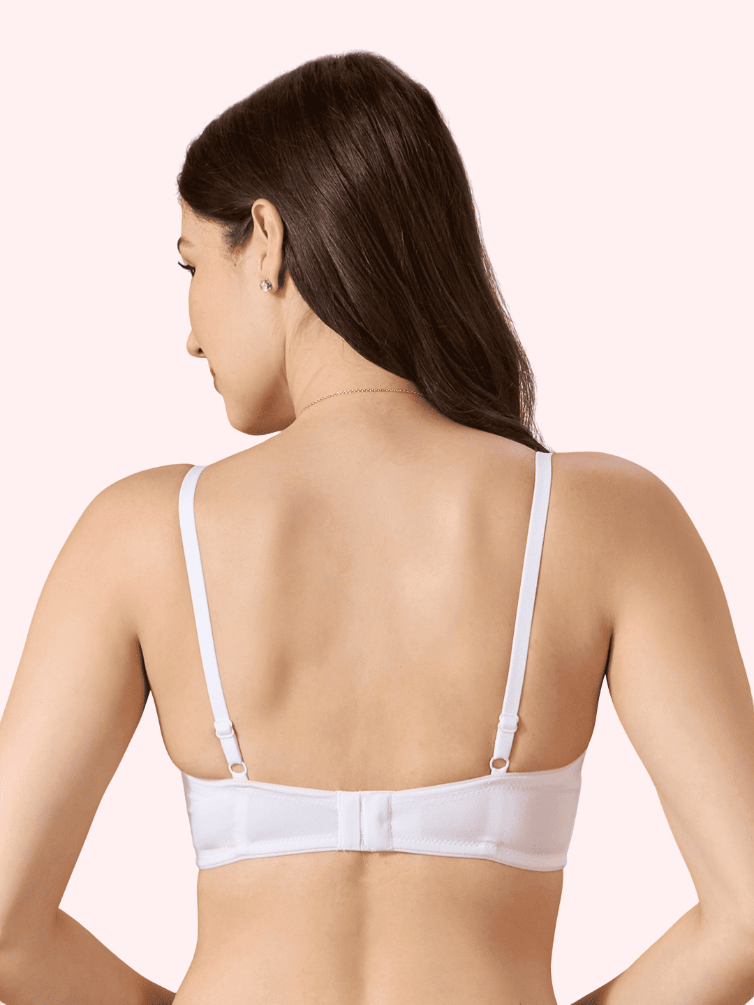 Valentine Cotton Bra – Lightly Padded, Wire-Free, Seamless Full Coverage T-Shirt Bra with Lace Trim