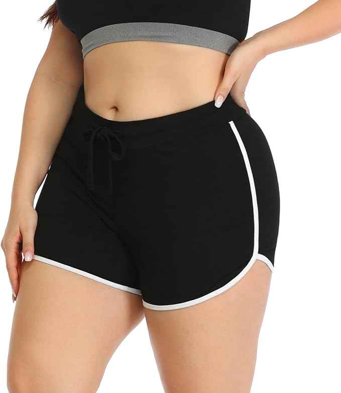 Plus Size for Women Cotton Shorts Dolphin Design Athletic Shorts Women Sports Shorts for Dance, Yoga, Running