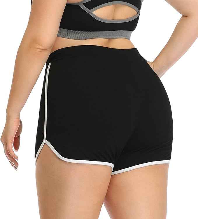 Women Sports Cotton Spandex Mid-Rise Cotton Workout Shorts