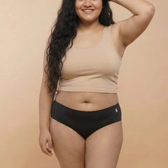 2 Pack - Black Mid-waist Seamless Underwear