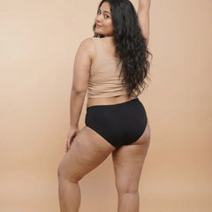 4 Pack - Black Mid-waist Seamless Underwear
