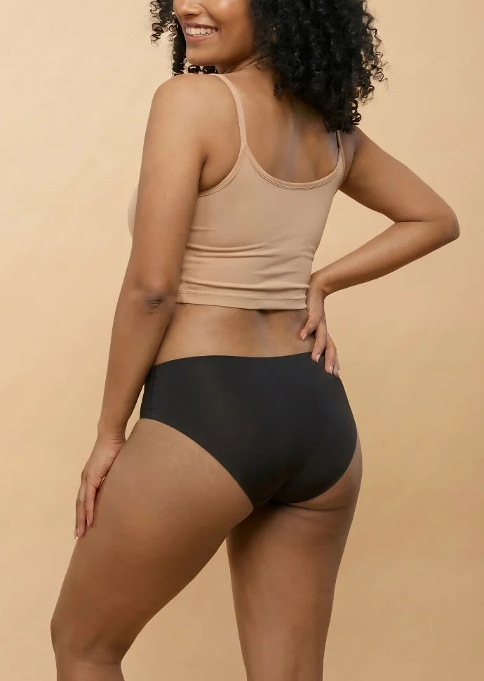 4 Pack - Black Mid-waist Seamless Underwear