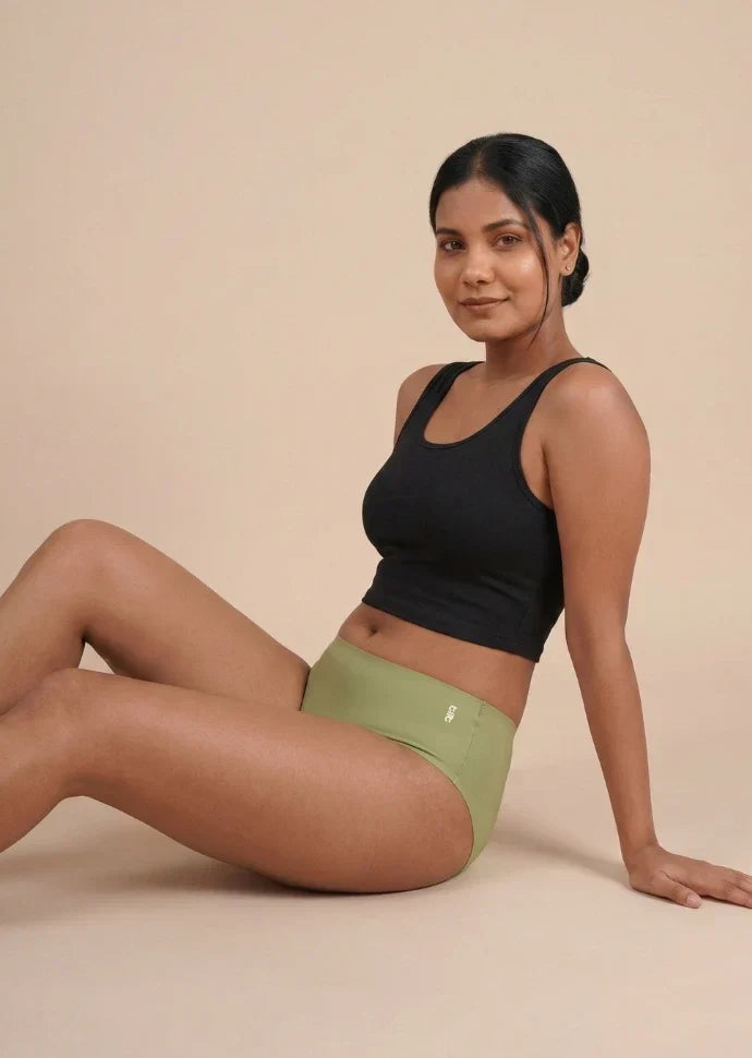 Green Mid-waist Seamless Underwear