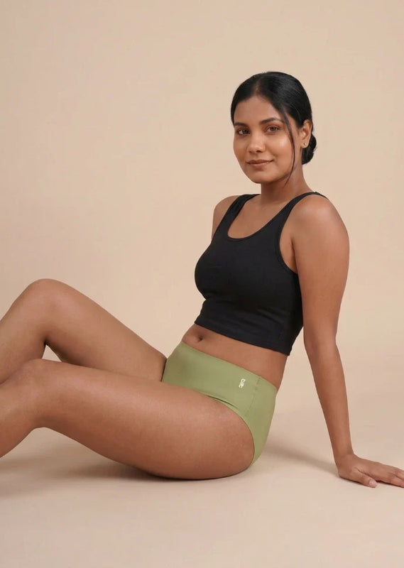 5 Pack - Green Mid-waist Seamless Underwear