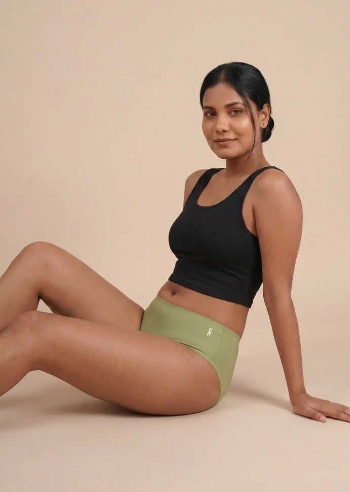 5 Pack - Green Mid-waist Seamless Underwear