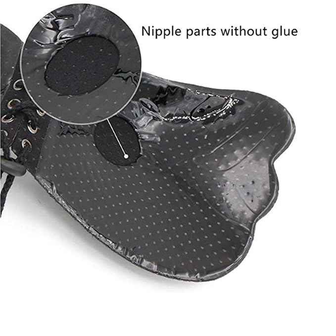 Brachy Black Sticky Adhesive Silicone Invisible Push Up Backless Strapless Bra