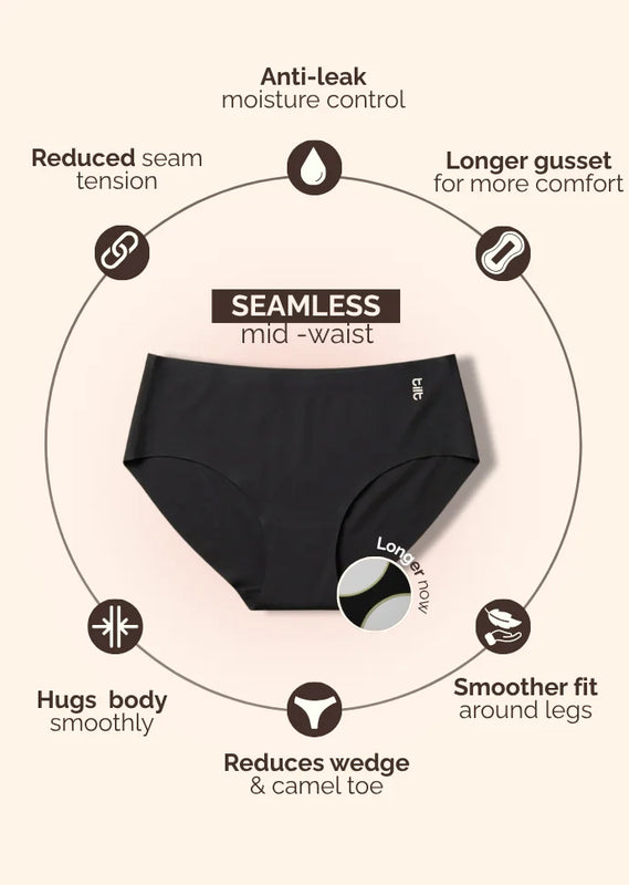 Assorted 6 Pack - Mid-waist Seamless Underwear