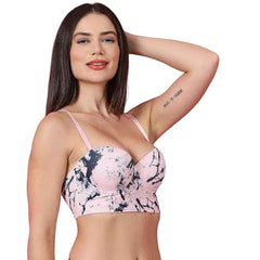 Brachy Women's Pink Underwired Lightly Padded Bralette Multiway Bra