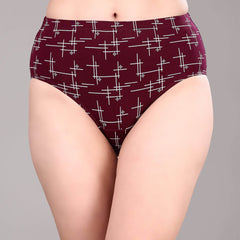 SOIE Woman - High Waist Full Coverage Printed Cotton Briefs (Assorted Pack of 3) - Panty -for Women