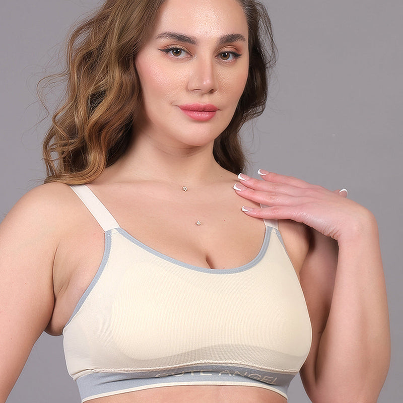 Women Beginners Anti Bacterial Full Coverage Lightly Padded Sports Bra