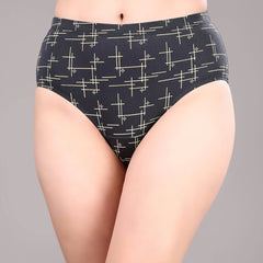 SOIE Woman - High Waist Full Coverage Printed Cotton Briefs (Assorted Pack of 3) - Panty -for Women