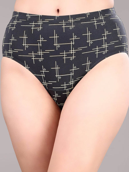 SOIE Woman - High Waist Full Coverage Printed Cotton Briefs (Assorted Pack of 3) - Panty -for Women
