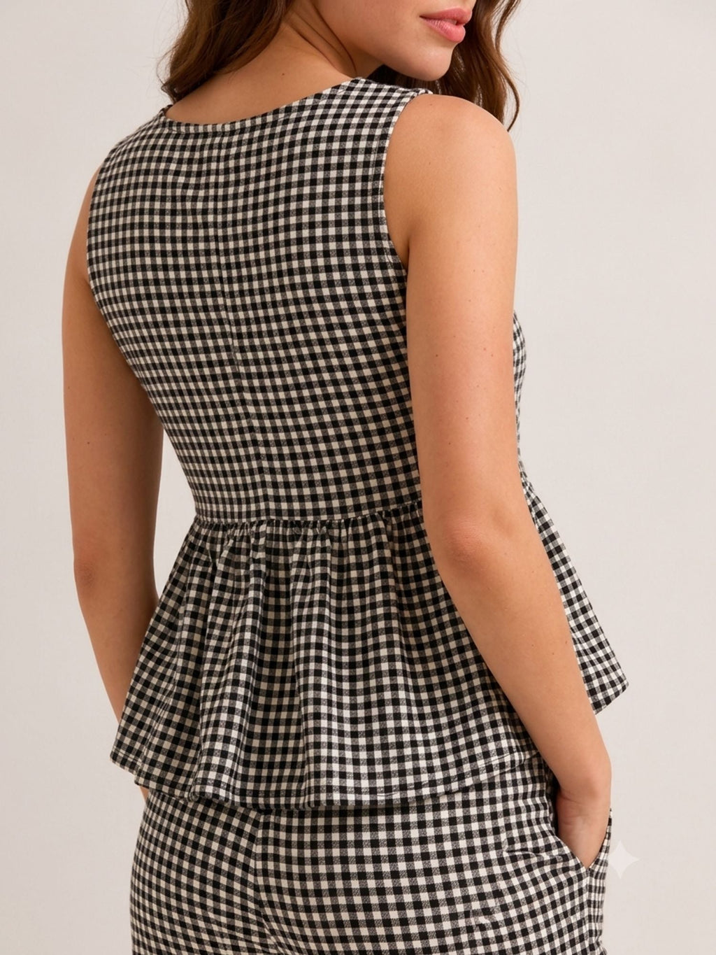 Summer Checks Peplum Top and Pyjama Set
