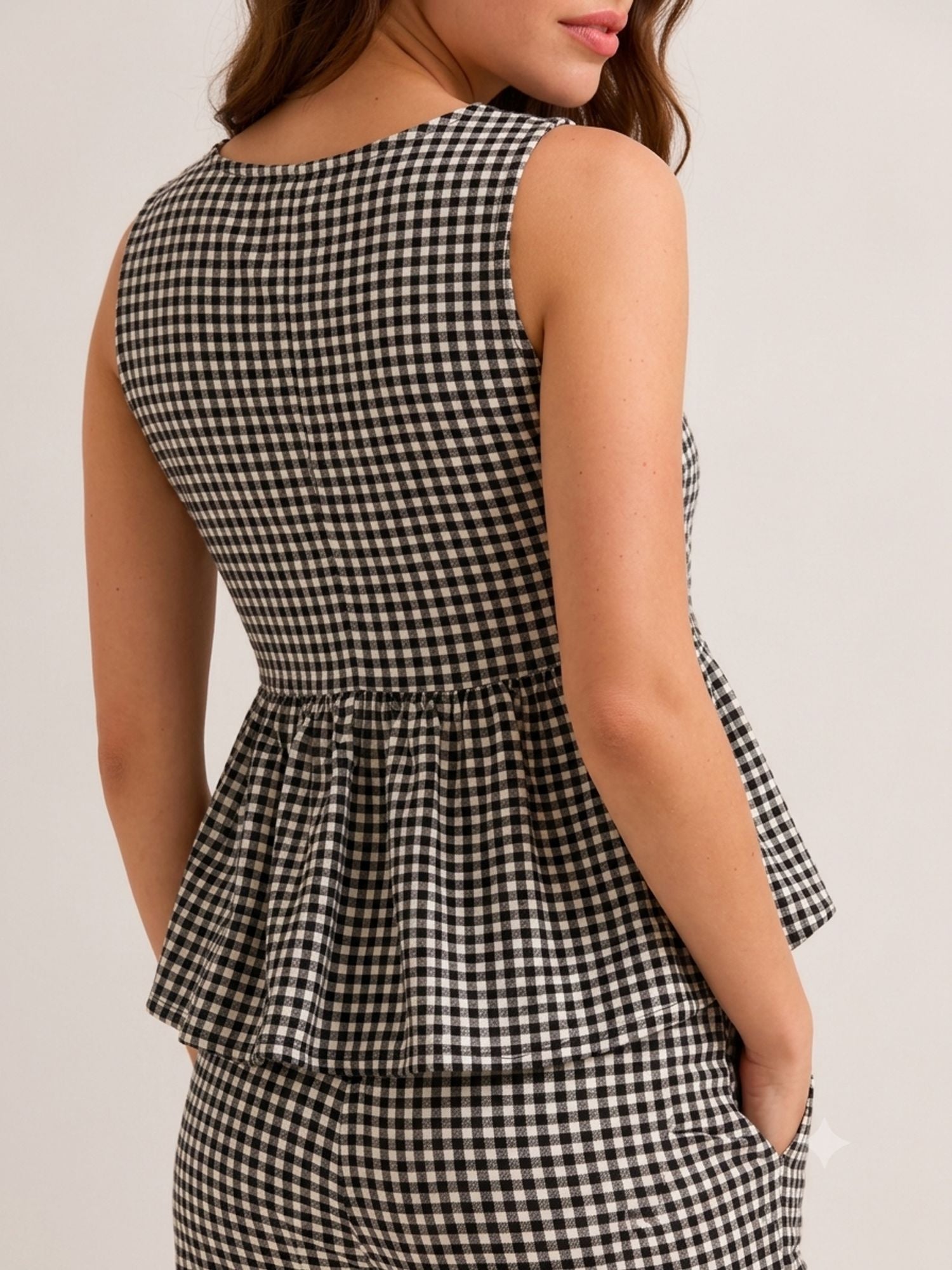 Summer Checks Peplum Top and Pyjama Set