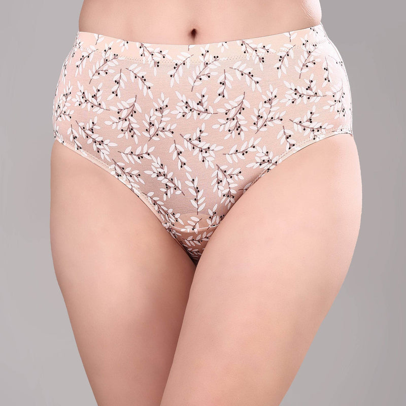 SOIE Woman - High Waist Full Coverage Printed Stretch Cotton Briefs (Pack of 3) - Panty -for Women