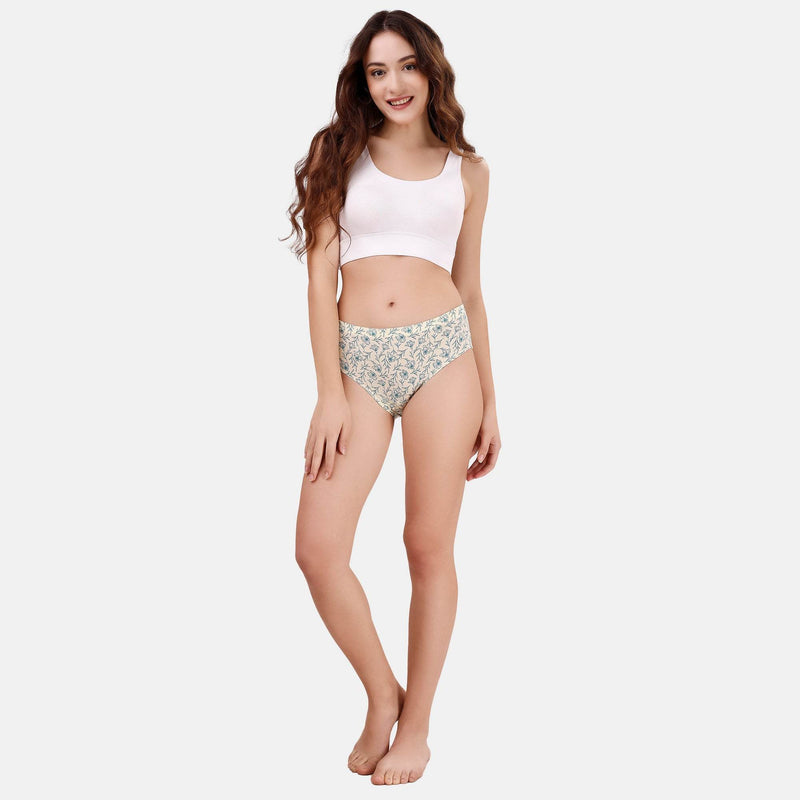 SOIE Woman - High Rise Full Coverage Printed Stretch Cotton Hipster Panty (Pack of 3) - Panty -for Women