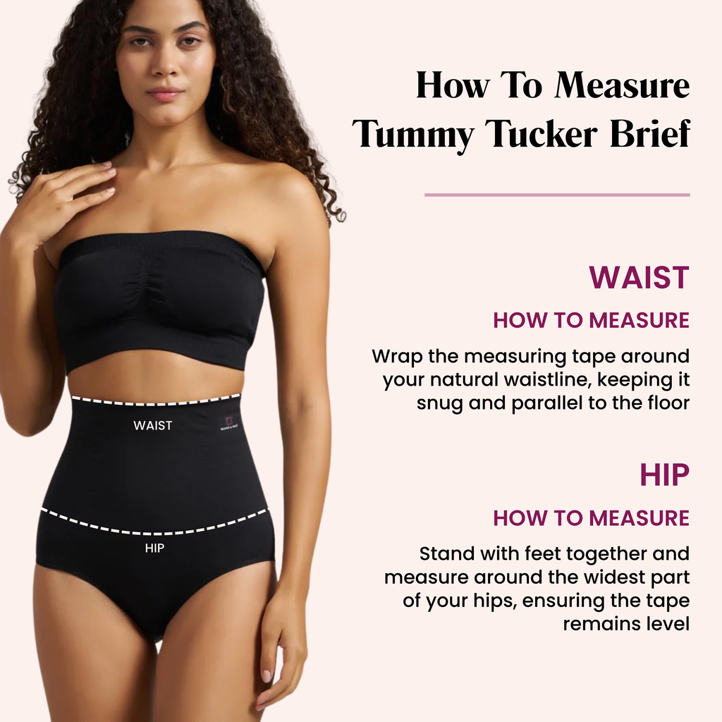 Munns & Mars Bundle of Seamless Non-Padded Tube Bra-Black And Tummy Tucker Panty-Black