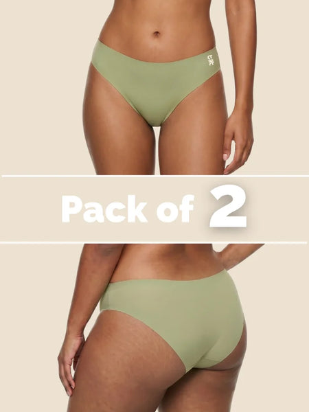 2 Pack - Green Low-waist Seamless Underwear