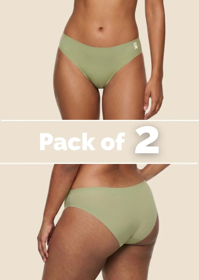 2 Pack - Green Low-waist Seamless Underwear
