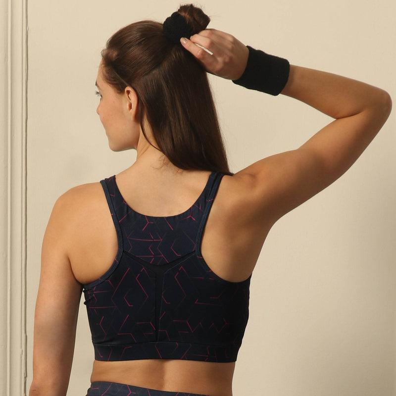 SOIE Woman - Medium Impact Quicky Dry Padded Sports Bra with Racerback and Mesh Detailing - Sports Bra -for Women