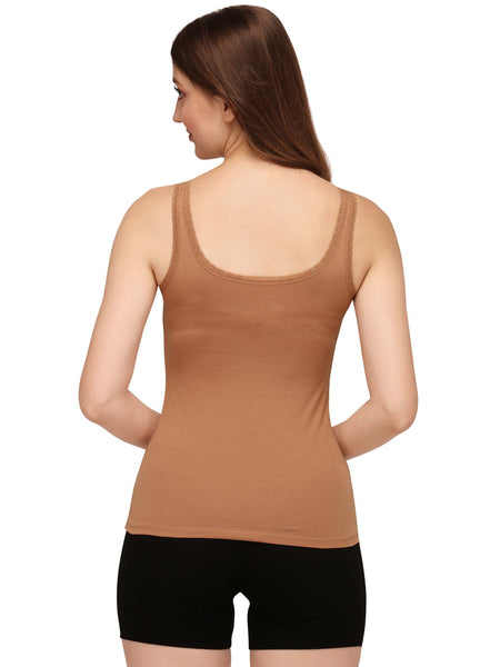 Cotton spandex Camisole with Lace Detailing