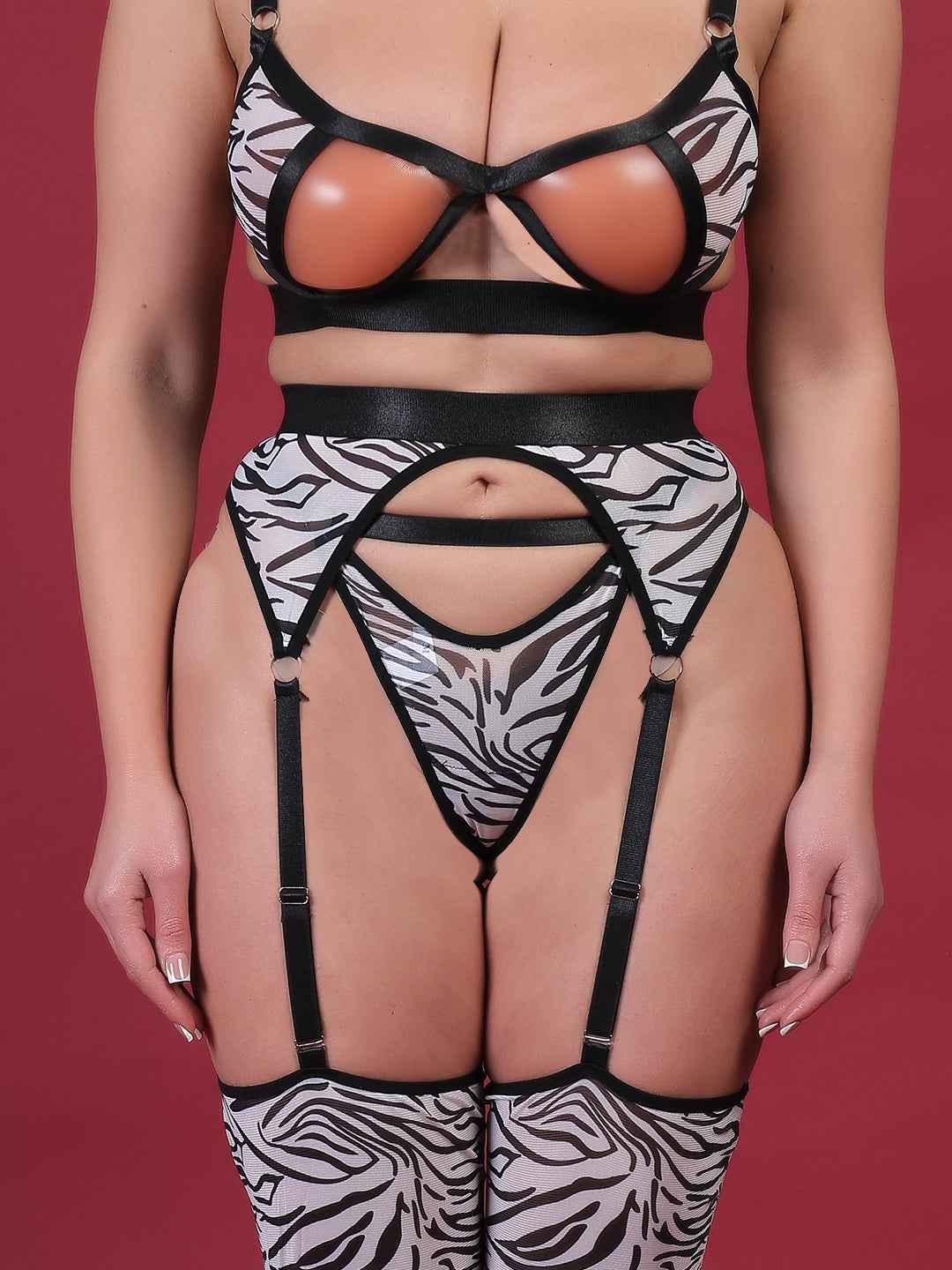 Brachy Women Sexy Net Printed Nightwear Baby Doll