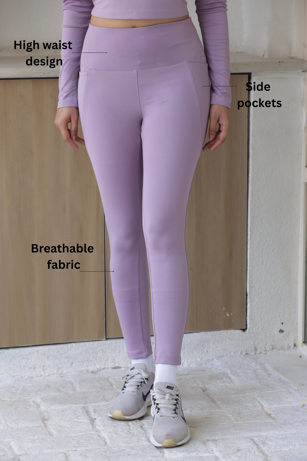 The Georgina High-Waisted Multi-Pocket Gym Co-Ord Set | Lavender