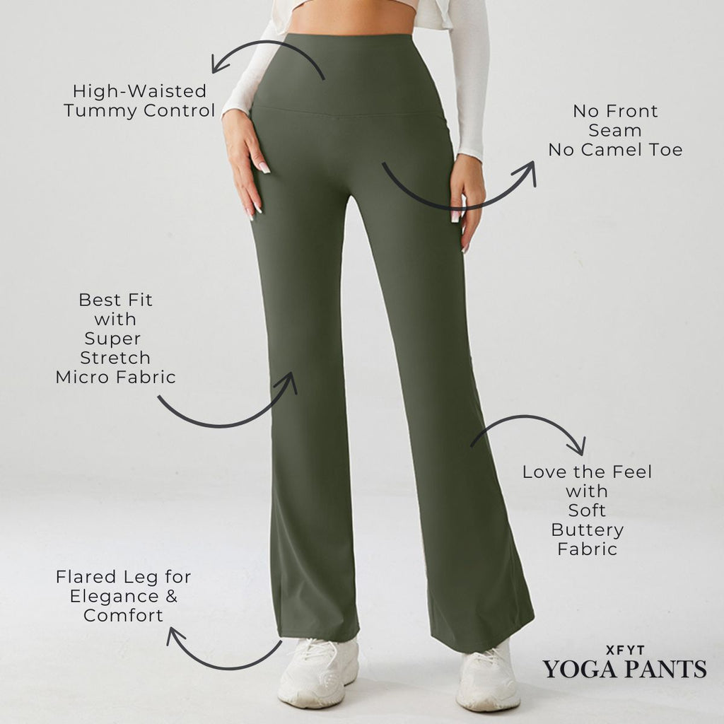 Forest Green High Rise Flare Yoga Pants