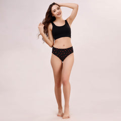 SOIE Woman - High Rise Full Coverage Printed Stretch Cotton Hipster Panty (Pack of 3) - Panty -for Women