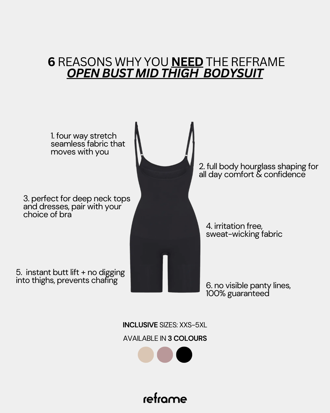 Open Bust Mid Thigh Bodysuit