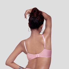 MAROON Quite Bloom Find My Skin Tone Seamless Non-Padded T-Shirt Elevated Coverage Graceful minimizer Structured Shoulder Women Everyday Bra - Strawberry