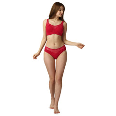 Mid Rise Medium Coverage Lacy Brief Panty