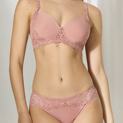 BODYLINE Sutton Padded Bra & Panty Set for Women – Satin Lace Everyday Comfort Lingerie