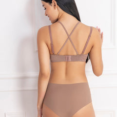 Padded Underwired Lace Panel T-Shirt Bra