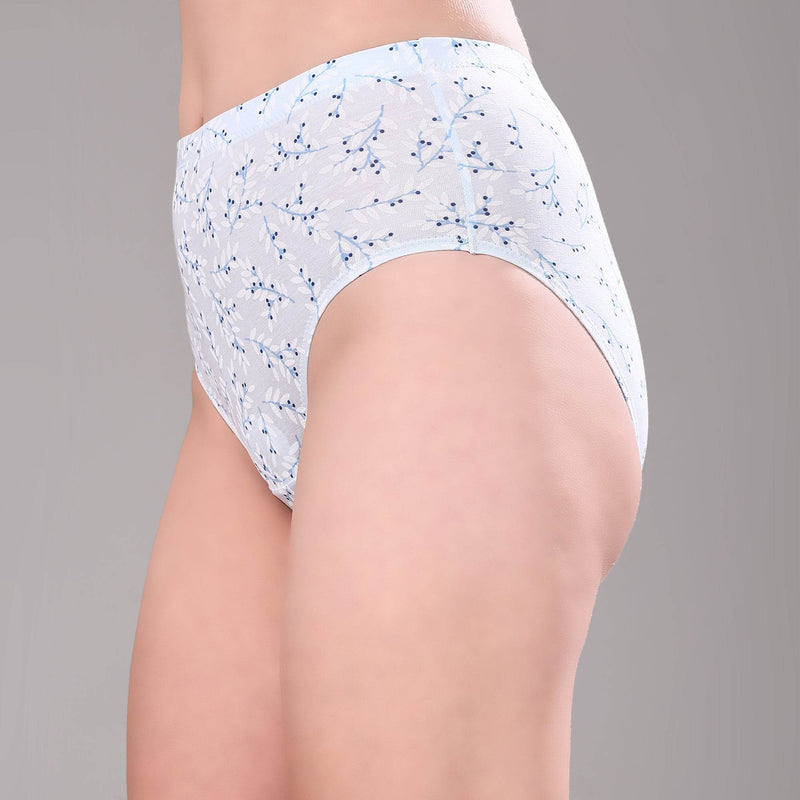 SOIE Woman - High Waist Full Coverage Printed Stretch Cotton Briefs (Pack of 3) - Panty -for Women